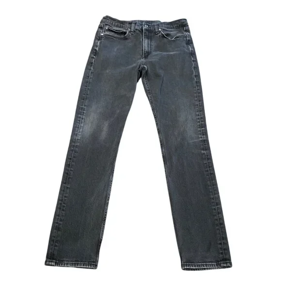 Rag & Bone Men's 32x32 (31x31 actual) Fit 2 Slim Jean Faded Black Skinny Stretch - Picture 1 of 12